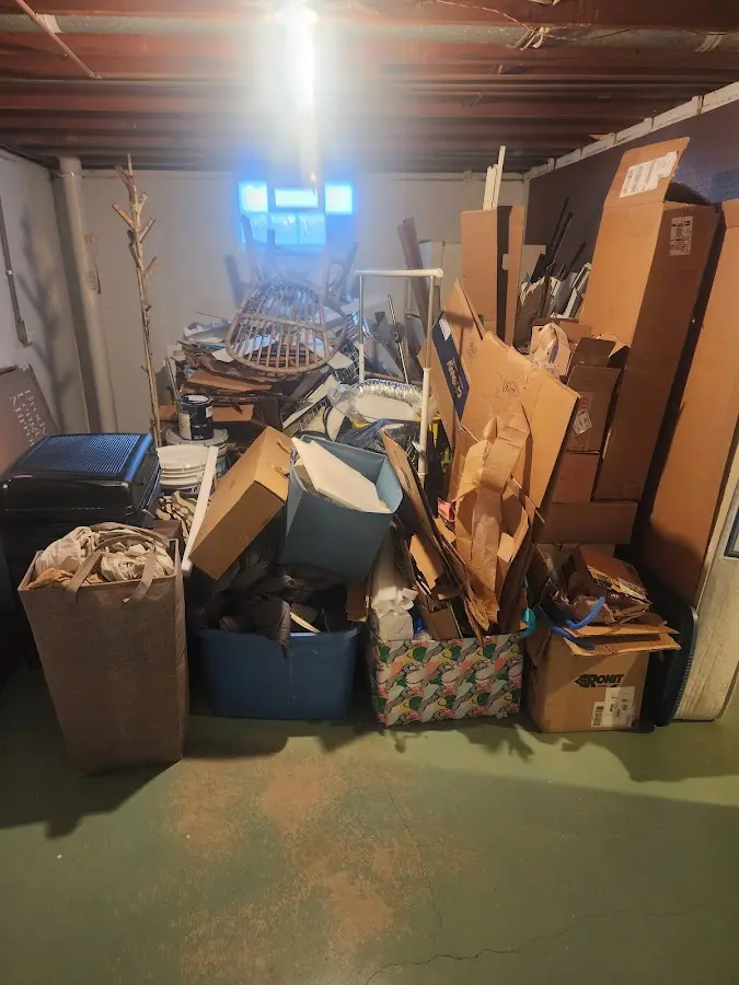 Roll-off dumpster container at job site for 4 Yard Dumpster Rental in Colton